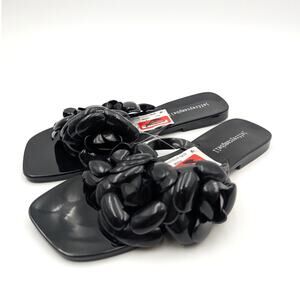 Jeffrey Campbell Fleuris Jelly Flip Flop Thong Sandal Women's Black Size US8